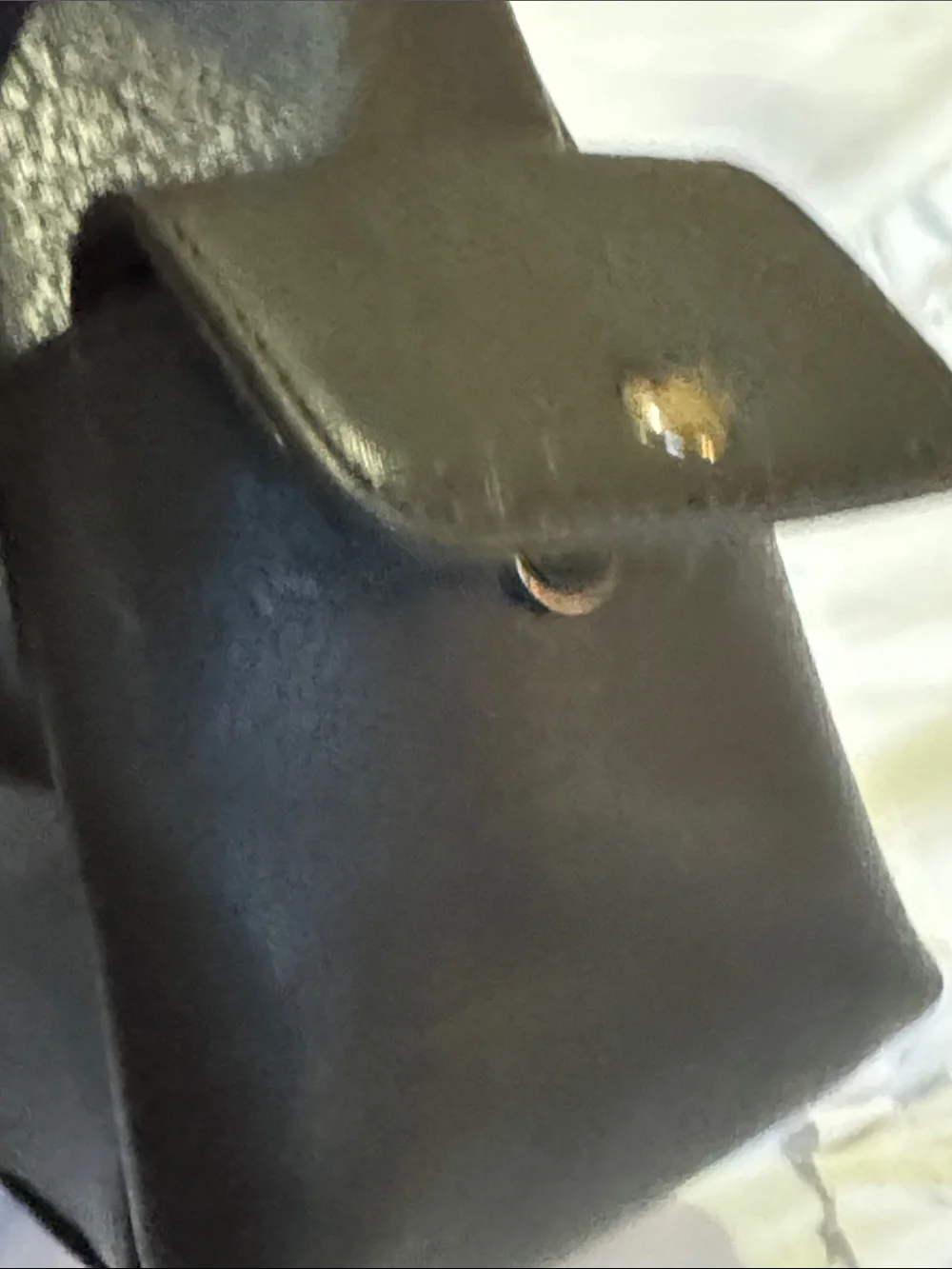 Structured Black Vegan Leather Shoulder Bag with Braided Trim